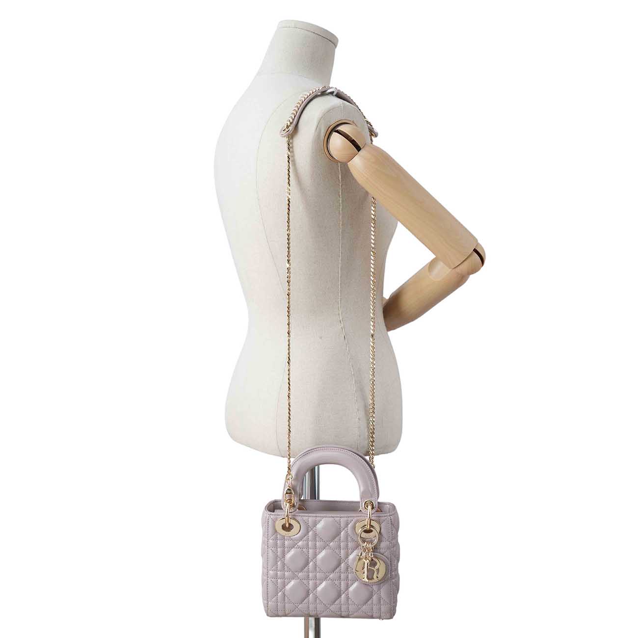 CHRISTIAN DIOR(USED)크리스찬디올 램스킨 레이디디올 미니 백